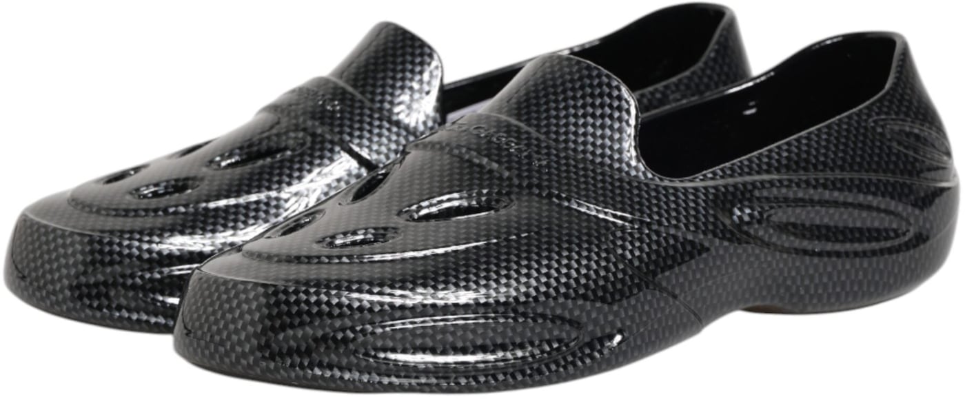 Dolce & Gabbana Black Rubber Slides Low Top Sneakers Shoes