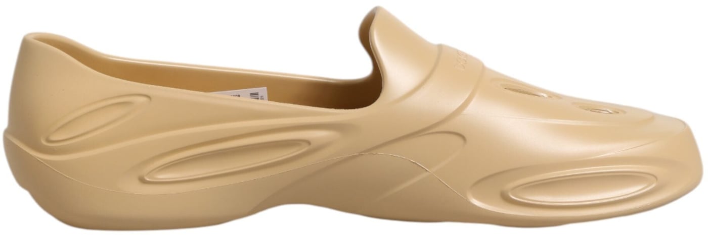 Dolce & Gabbana Beige Rubber Slides Low Top Sneakers Shoes