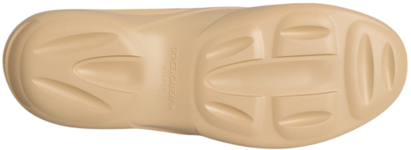 Dolce & Gabbana Beige Rubber Slides Low Top Sneakers Shoes