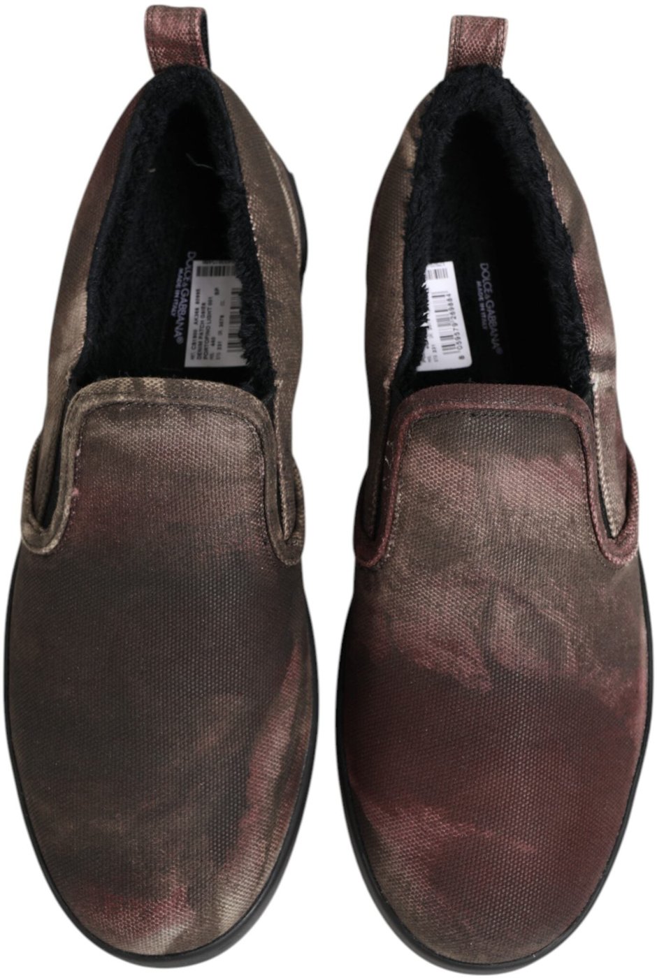 Dolce & Gabbana Multicolor Cotton Low Top Slip On Men Sneakers Shoes