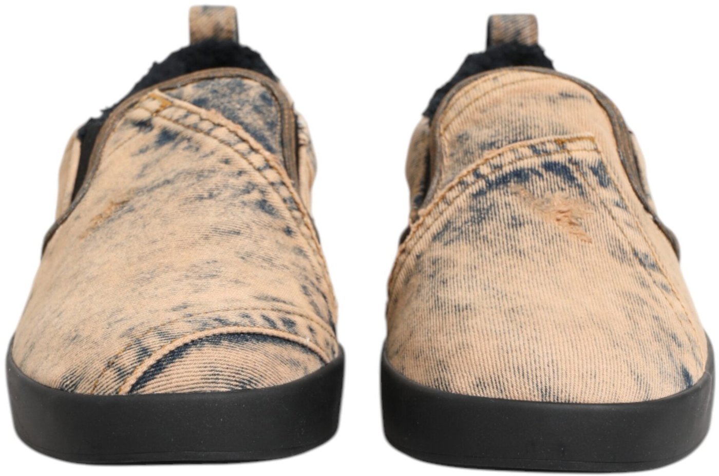 Dolce & Gabbana Beige Cotton Low Top Slip On Sneakers Shoes