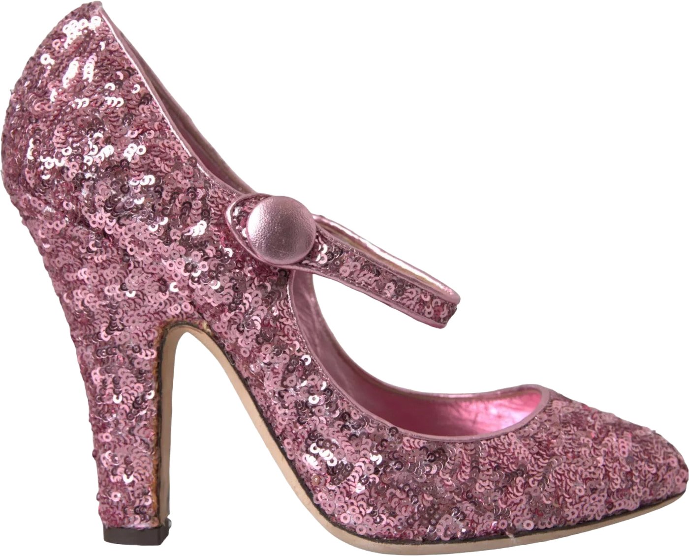 Dolce & Gabbana Pink Sequin Mary Jane Pumps High Heels Shoes