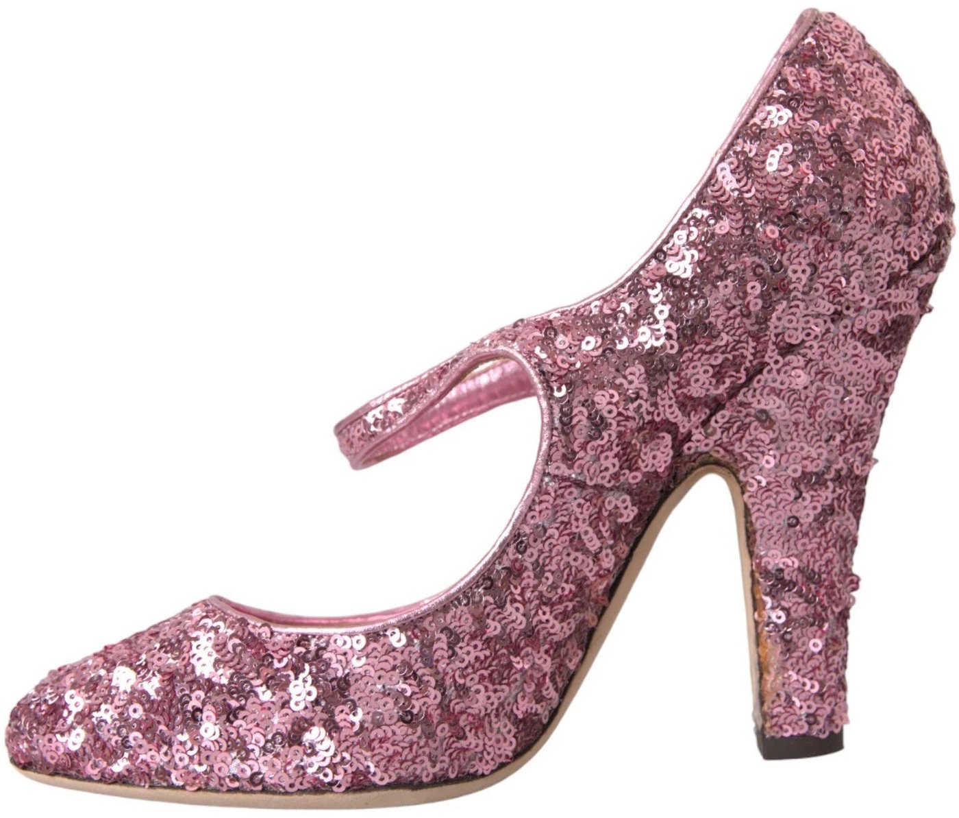 Dolce & Gabbana Pink Sequin Mary Jane Pumps High Heels Shoes