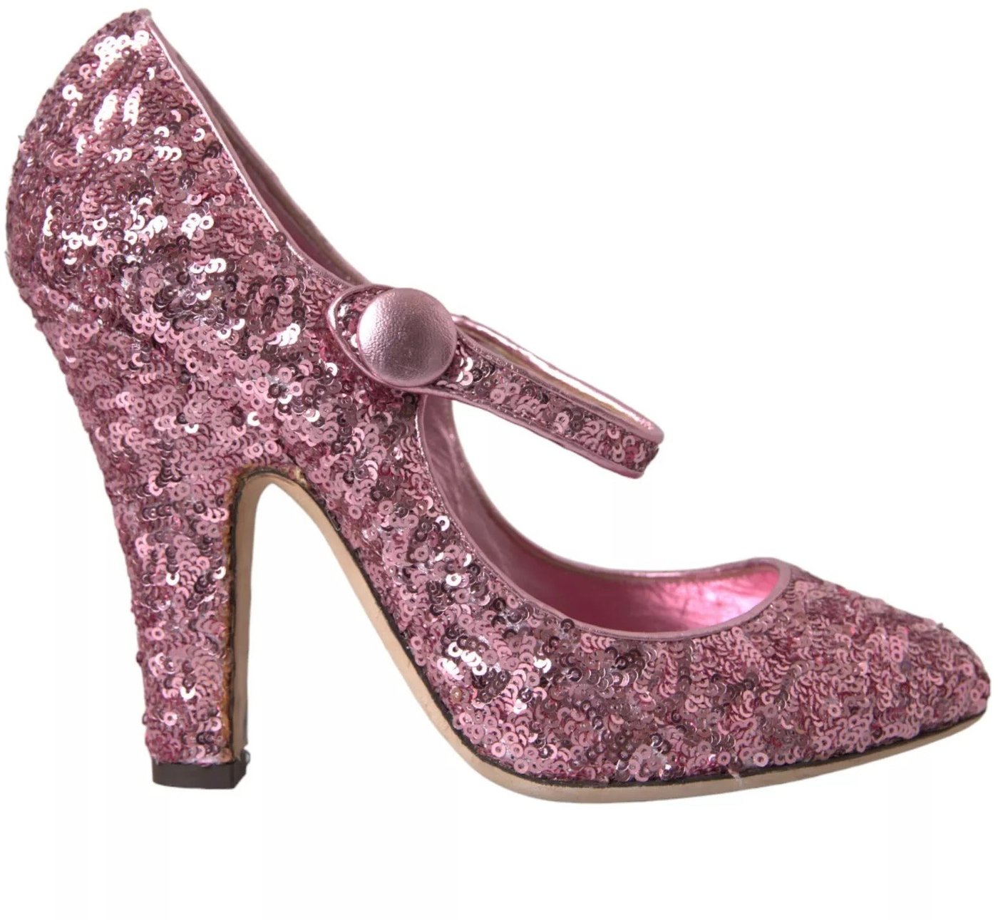 Dolce & Gabbana Pink Sequin Mary Jane Pumps High Heels Shoes