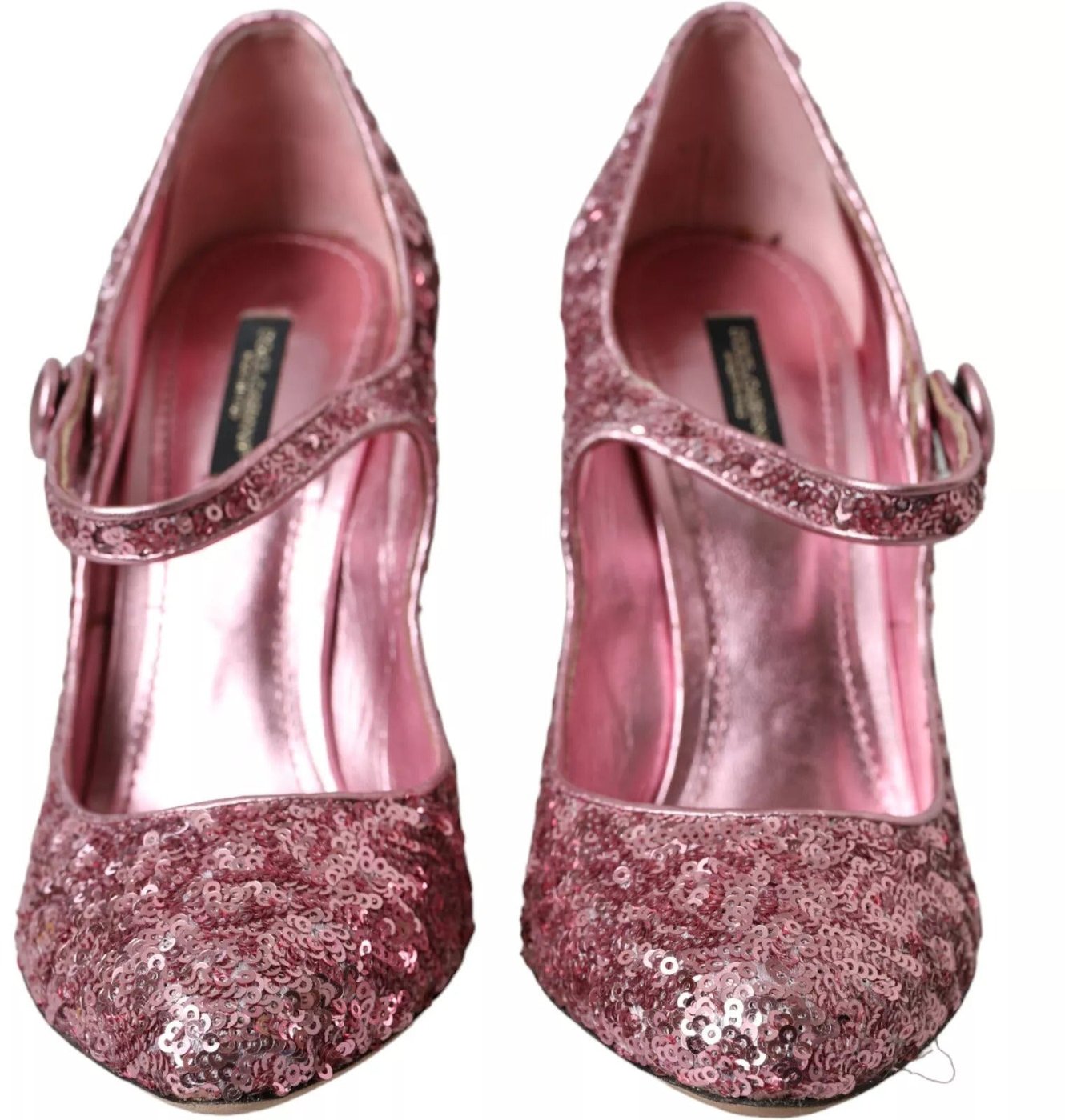 Dolce & Gabbana Pink Sequin Mary Jane Pumps High Heels Shoes
