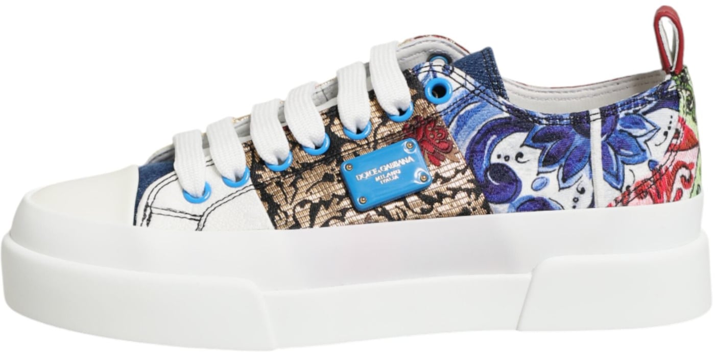 Dolce & Gabbana Multicolor Patchwork Low Top Sneakers Shoes
