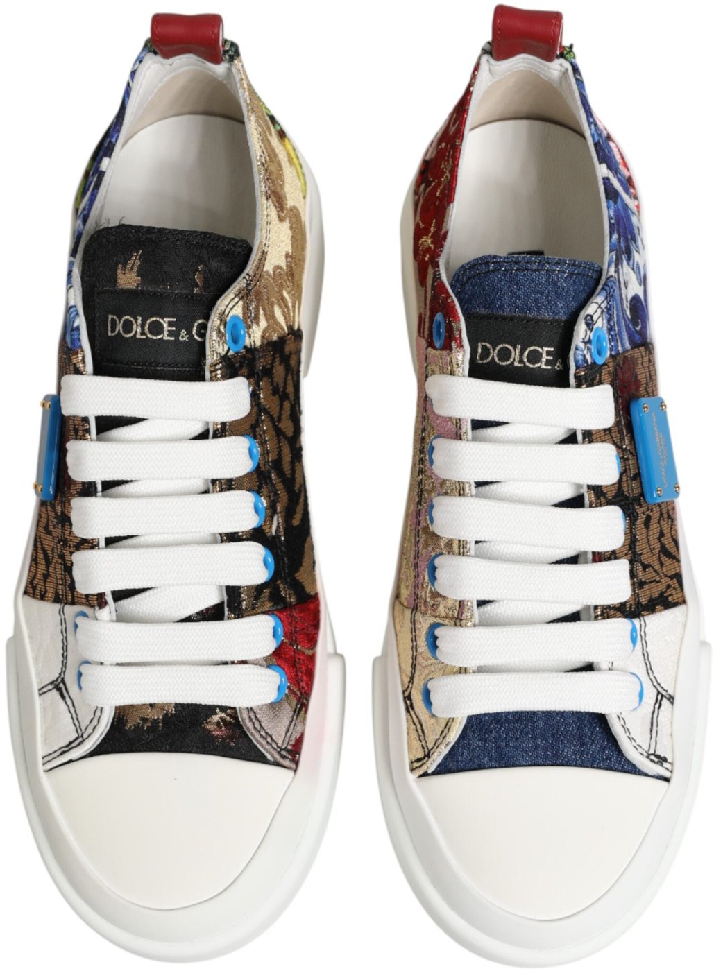 Dolce & Gabbana Multicolor Patchwork Low Top Sneakers Shoes