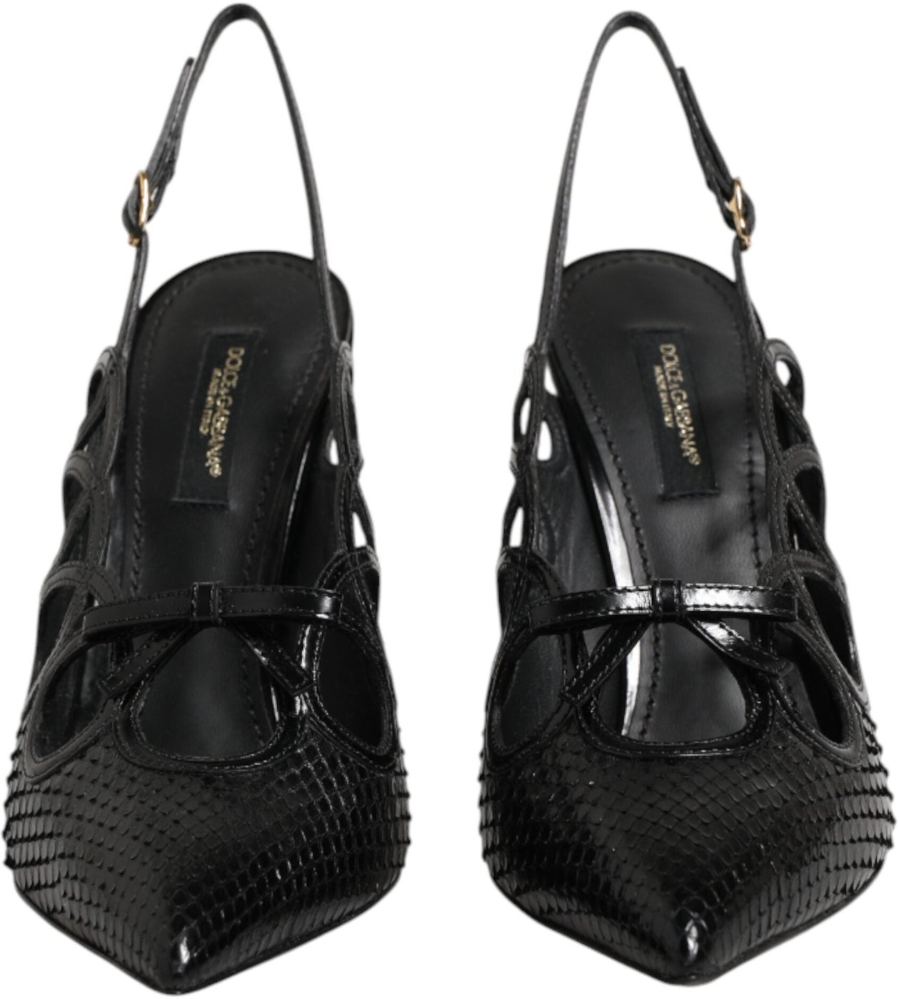 Dolce & Gabbana Leather High Heels Slingback Shoes