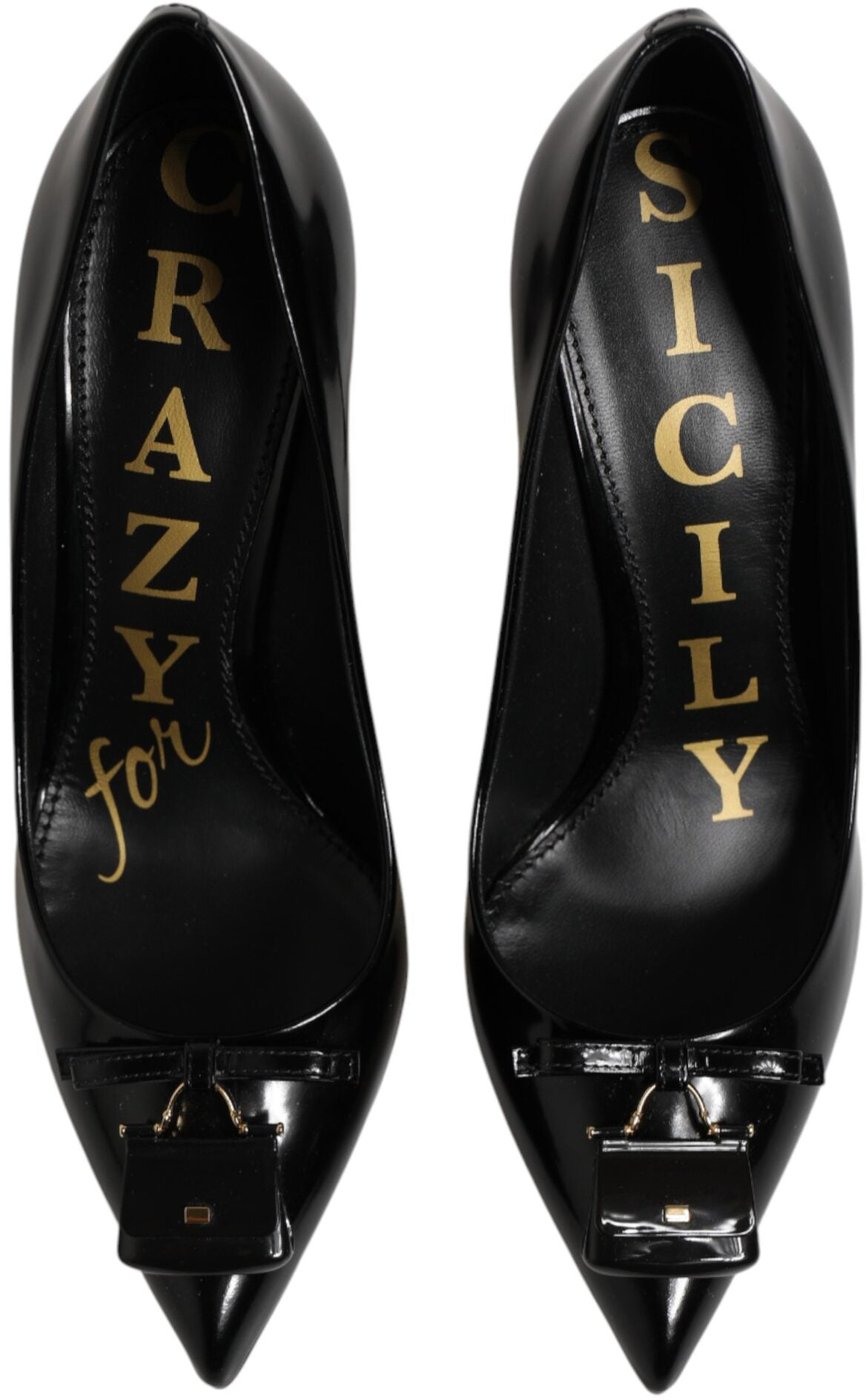 Dolce & Gabbana Black Bag Embellished Heels Pumps Shoes