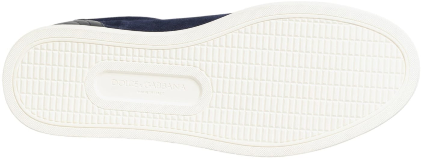 Dolce & Gabbana Blue Leather Suede Low Top Sneakers Shoes