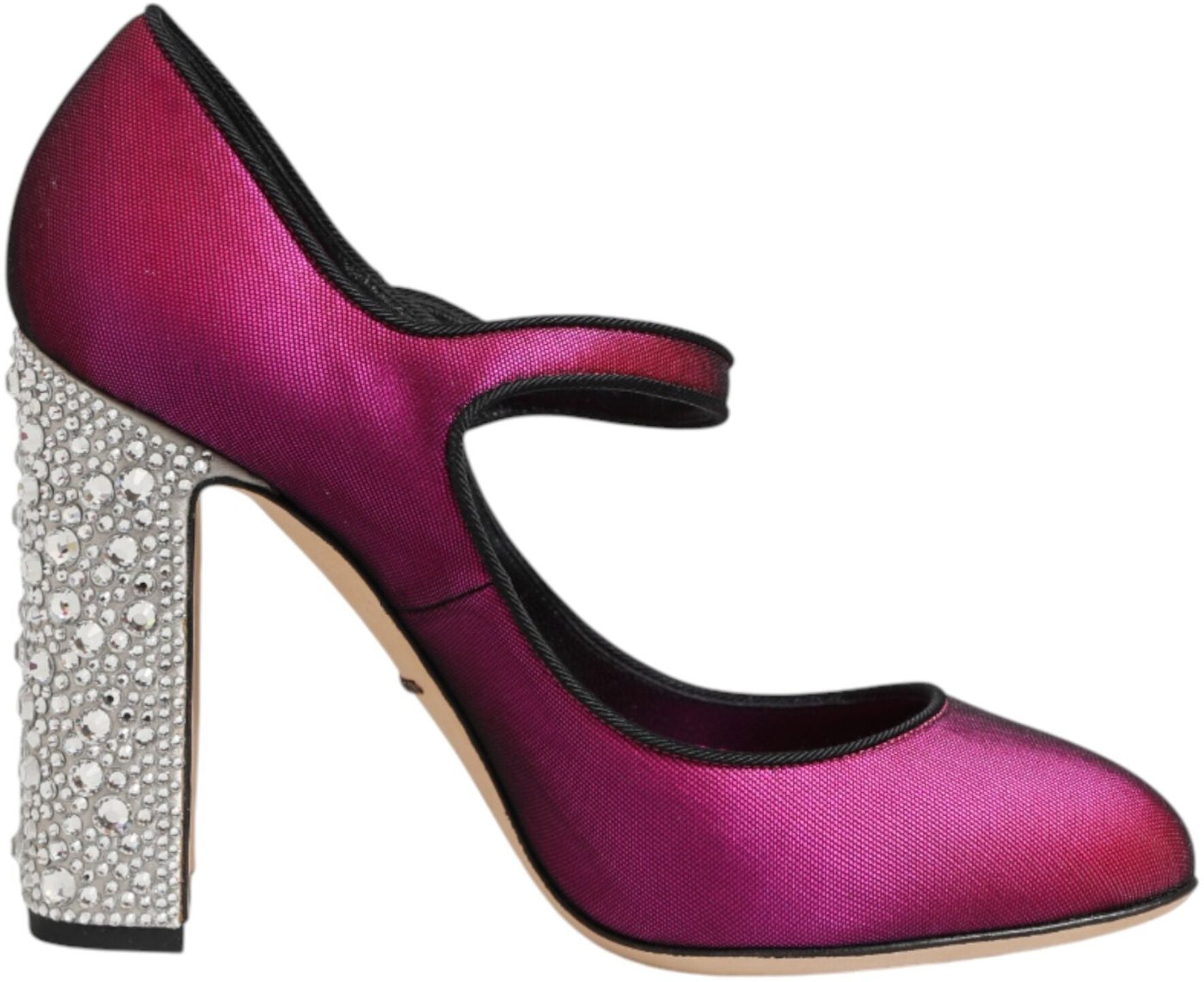 Dolce & Gabbana Pink Strass Mary Janes Heels Pumps Shoes