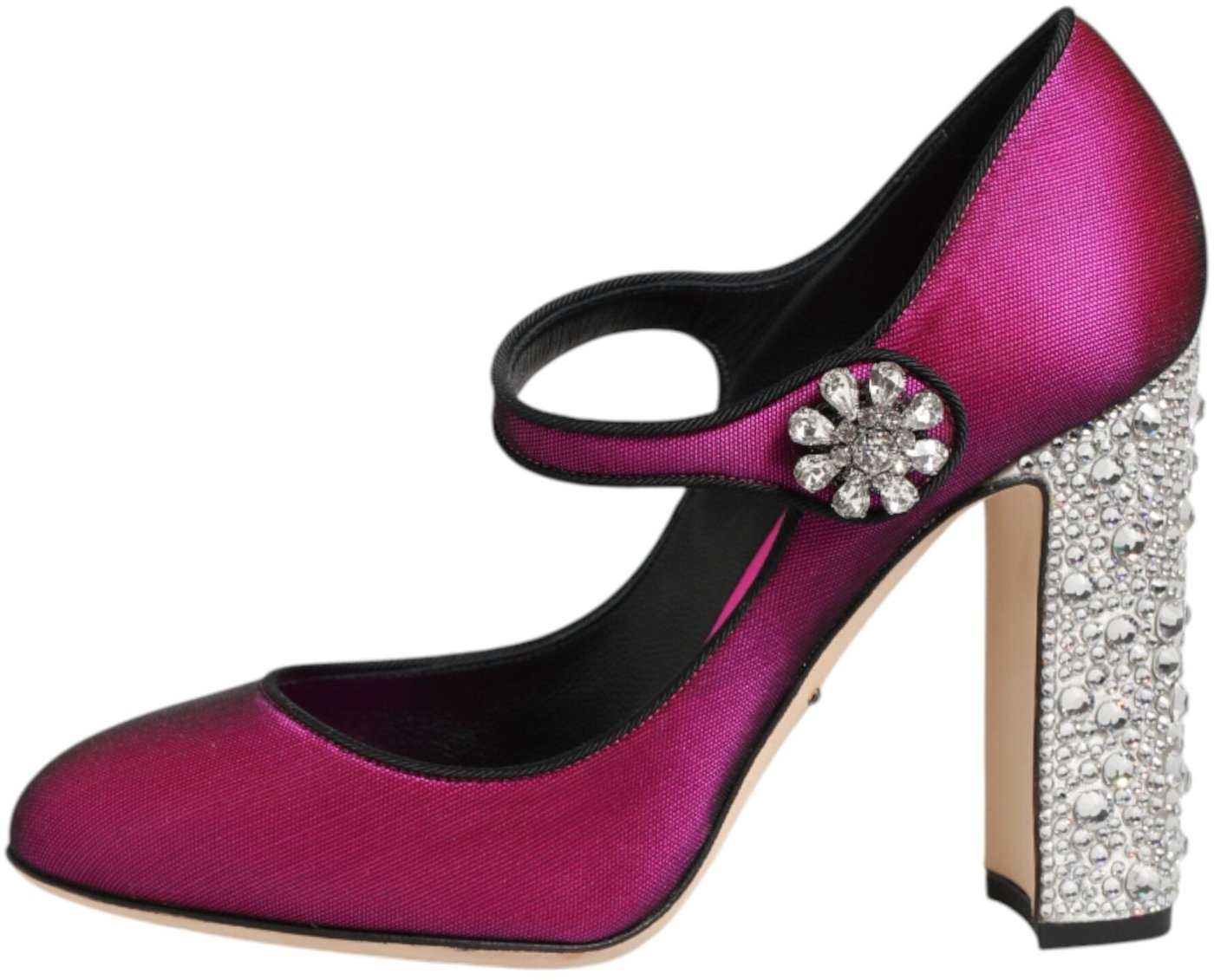 Dolce & Gabbana Pink Strass Mary Janes Heels Pumps Shoes