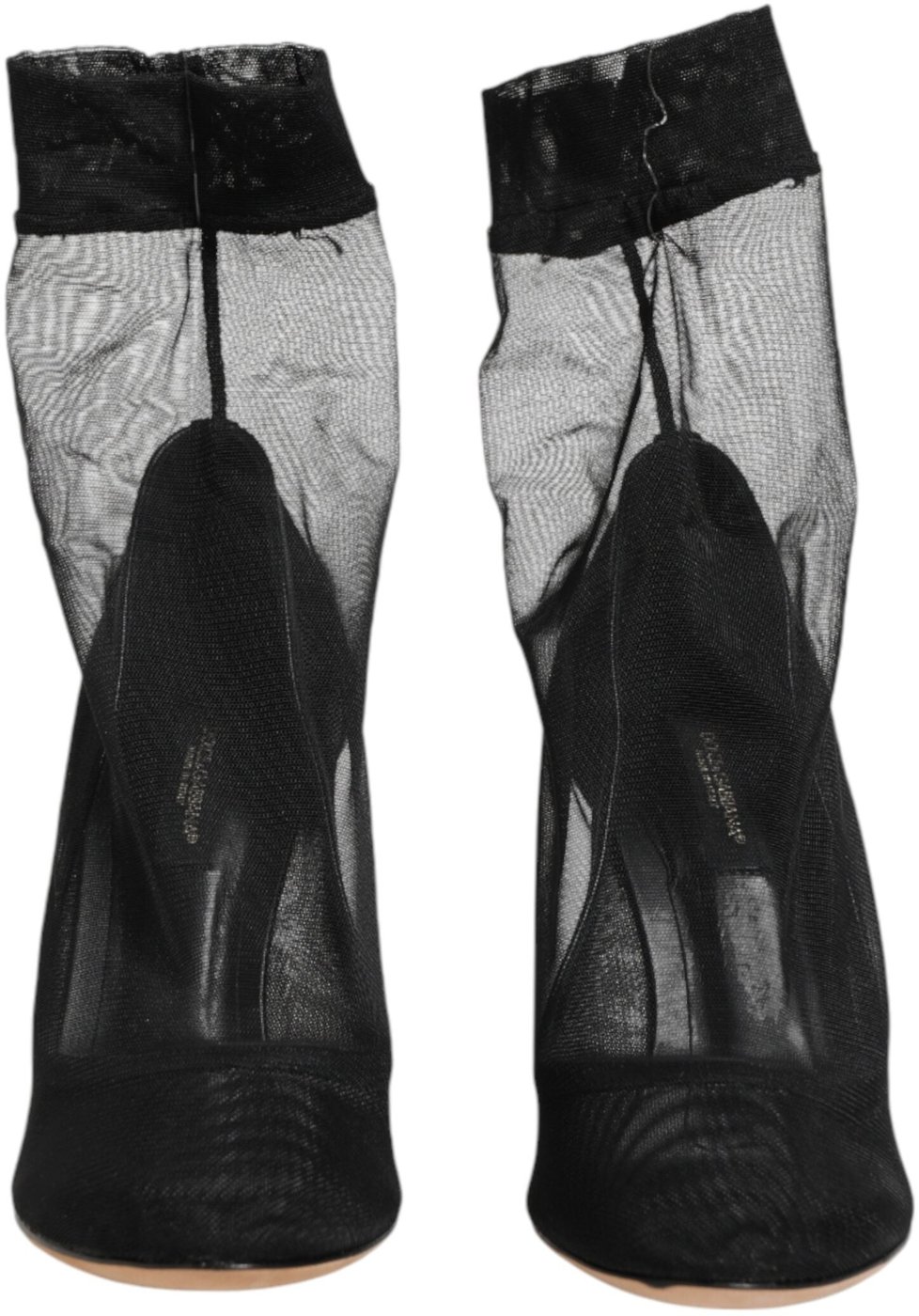 Dolce & Gabbana Black Nylon Stretch Mesh Sock Boots Shoes