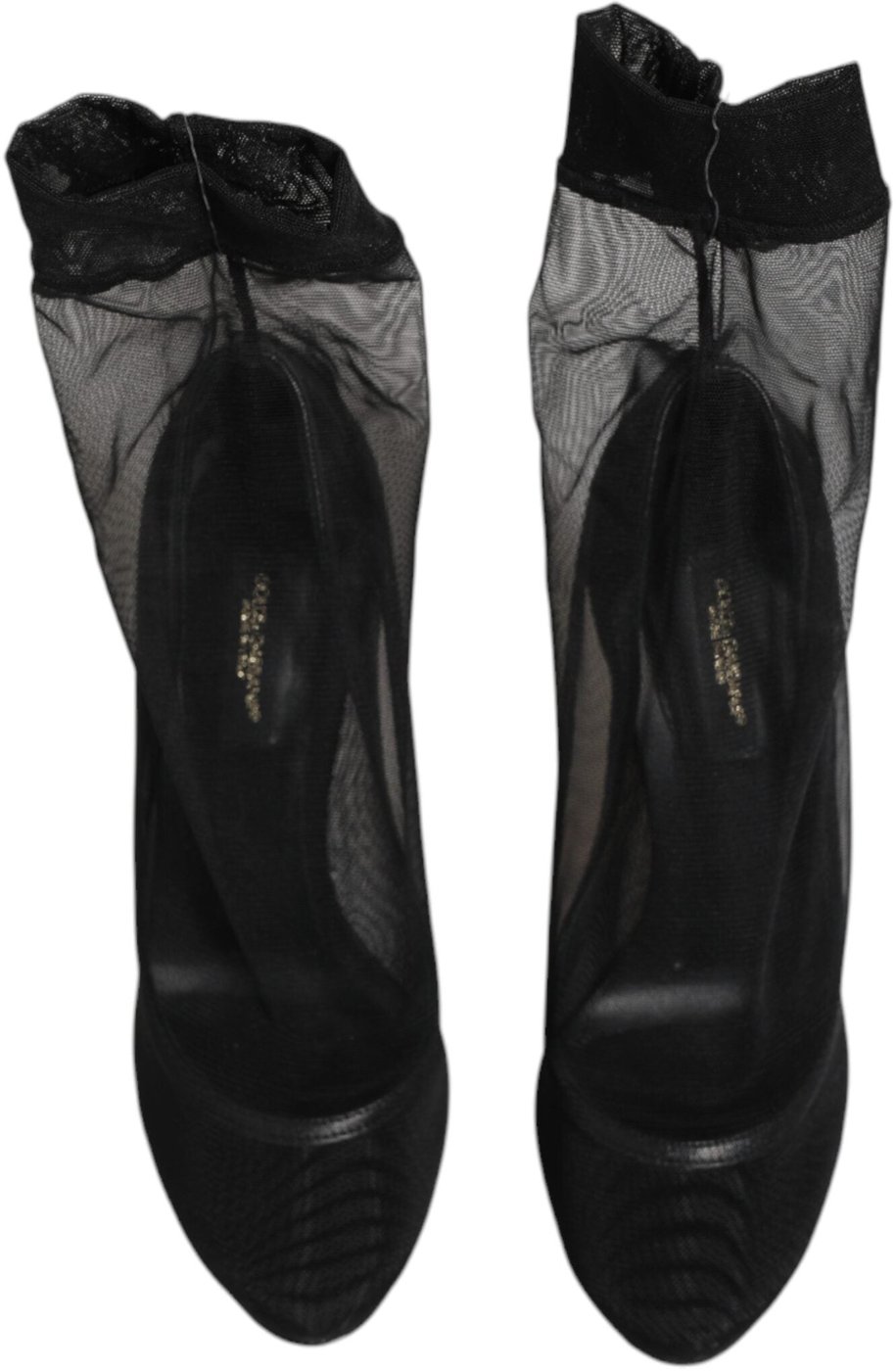 Dolce & Gabbana Black Nylon Stretch Mesh Sock Boots Shoes