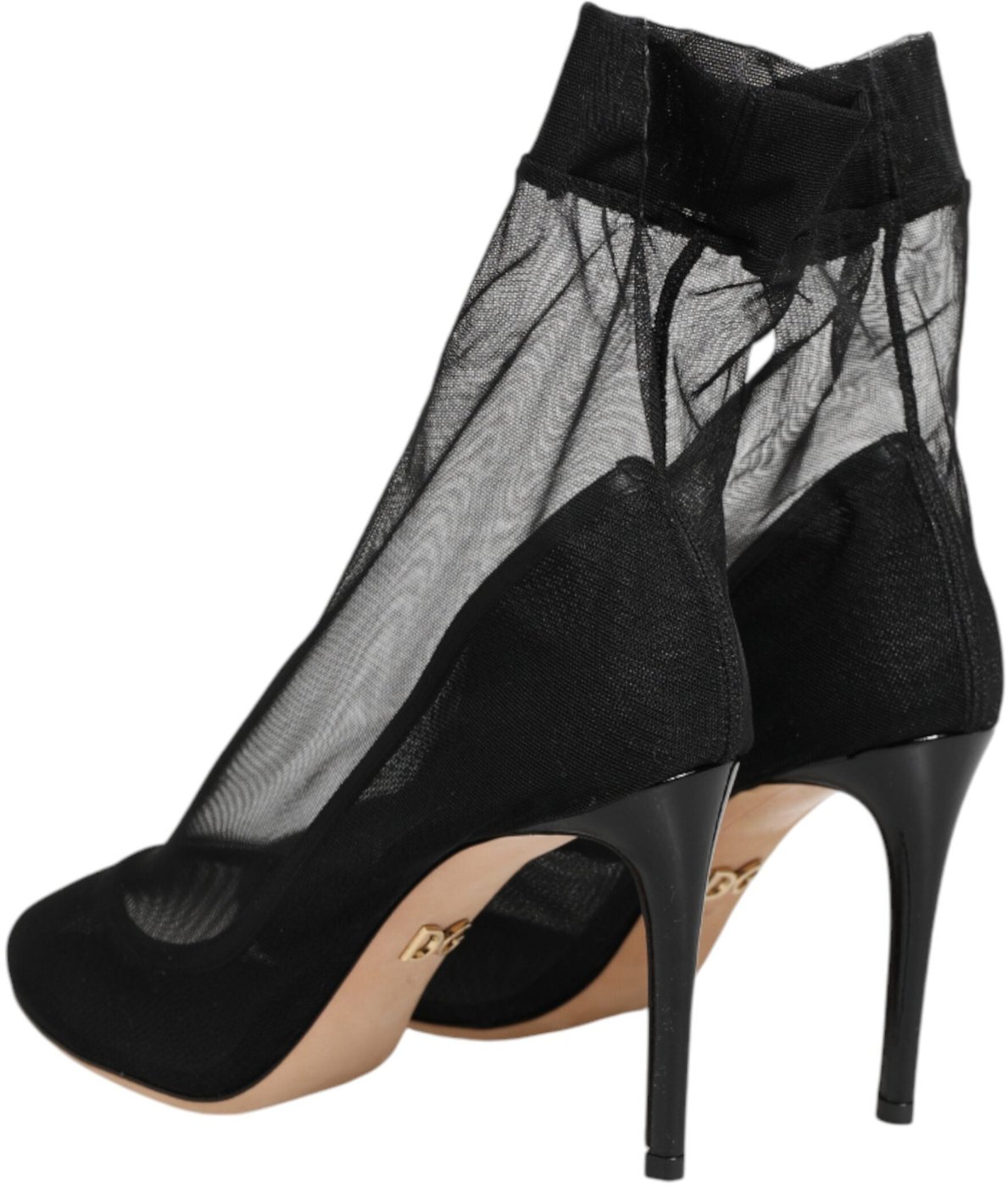 Dolce & Gabbana Black Nylon Stretch Mesh Sock Boots Shoes