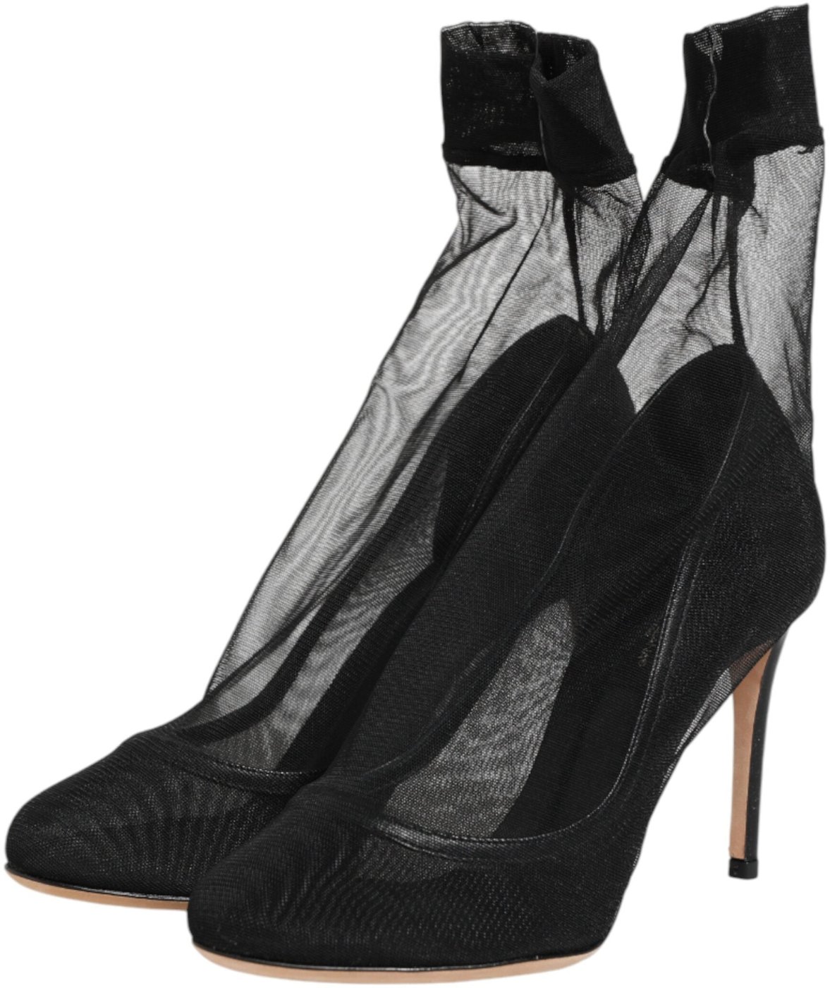 Dolce & Gabbana Black Nylon Stretch Mesh Sock Boots Shoes