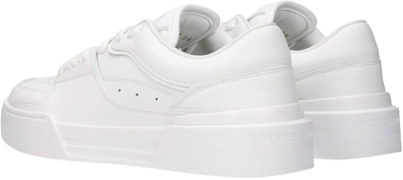 Dolce & Gabbana White Leather Low Top Sneakers