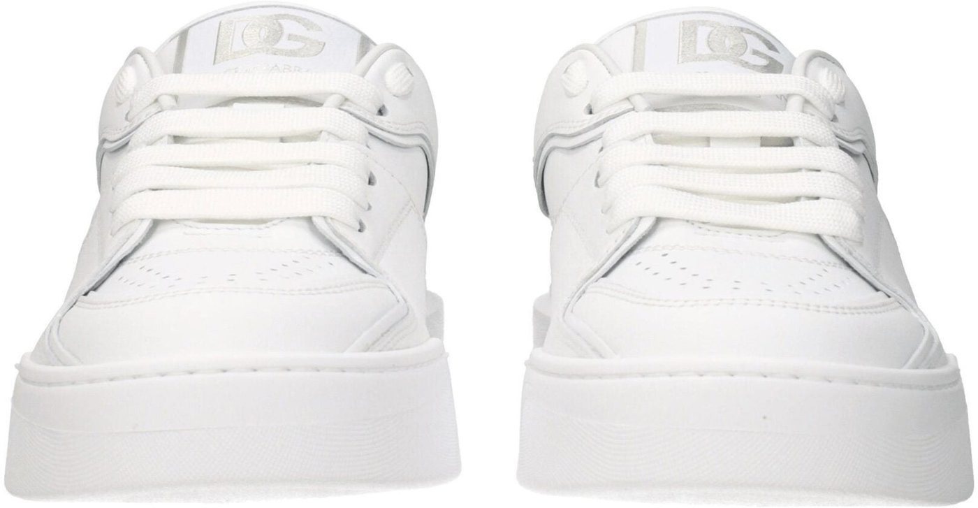 Dolce & Gabbana White Leather Low Top Sneakers