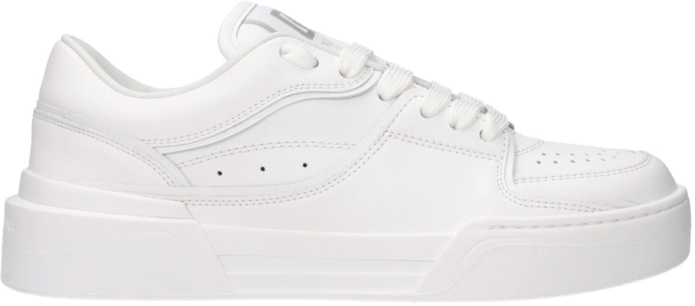 Dolce & Gabbana White Leather Low Top Sneakers