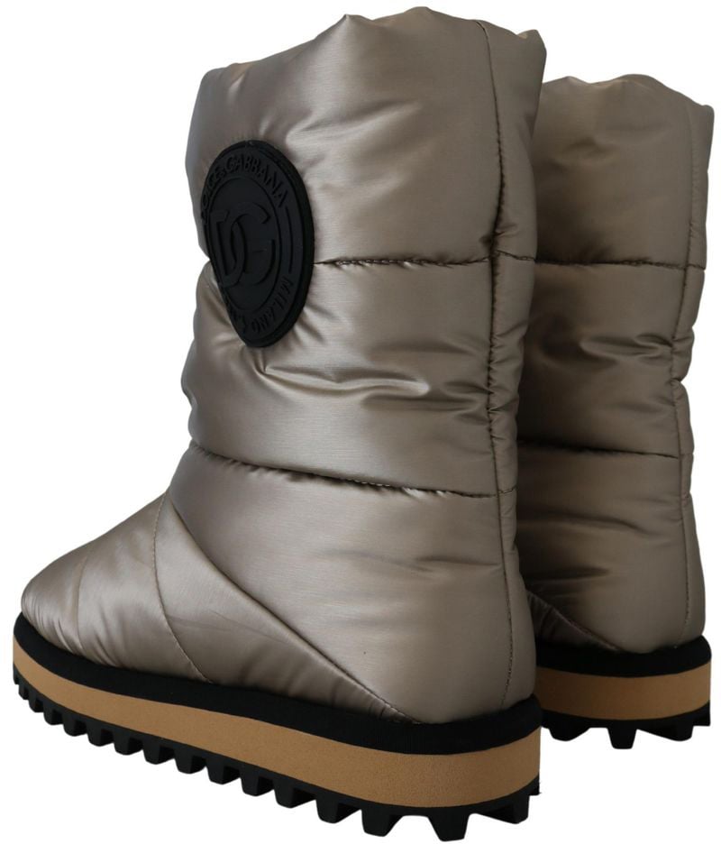 Dolce & Gabbana Silver Polyester Ankle Boots