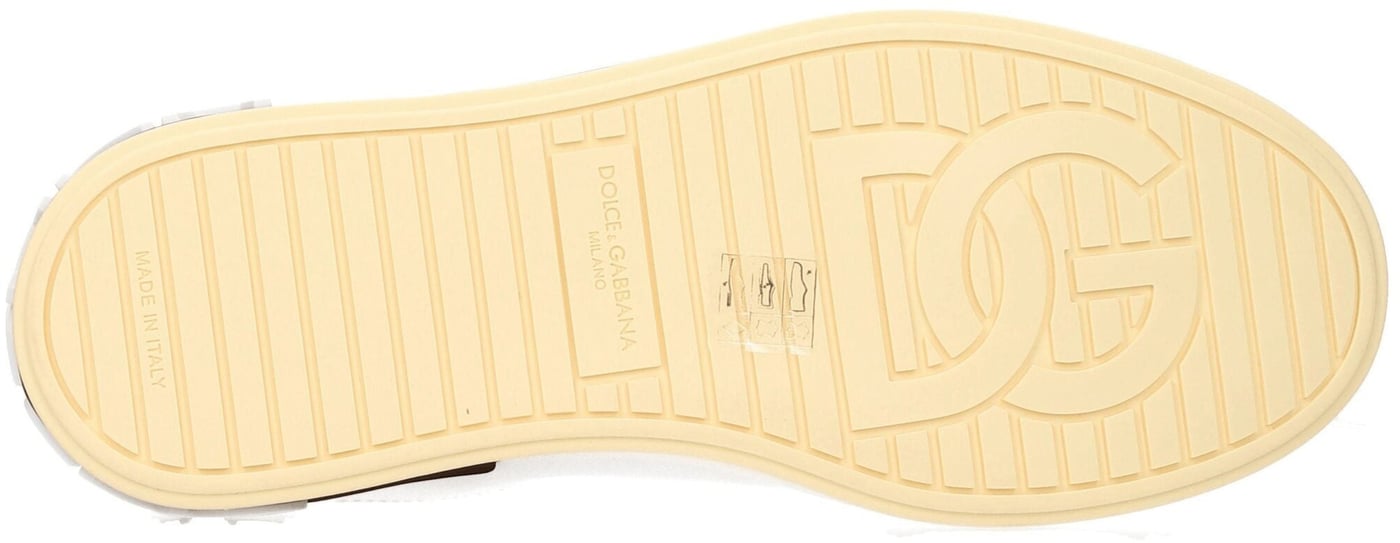 Dolce & Gabbana White Leather Low Top Sneakers