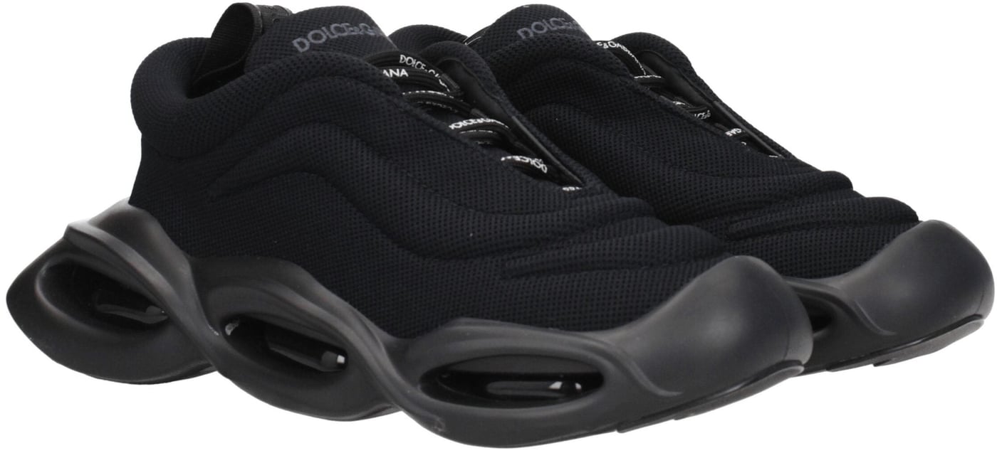 Dolce & Gabbana Black Fabric Chunky Sneakers