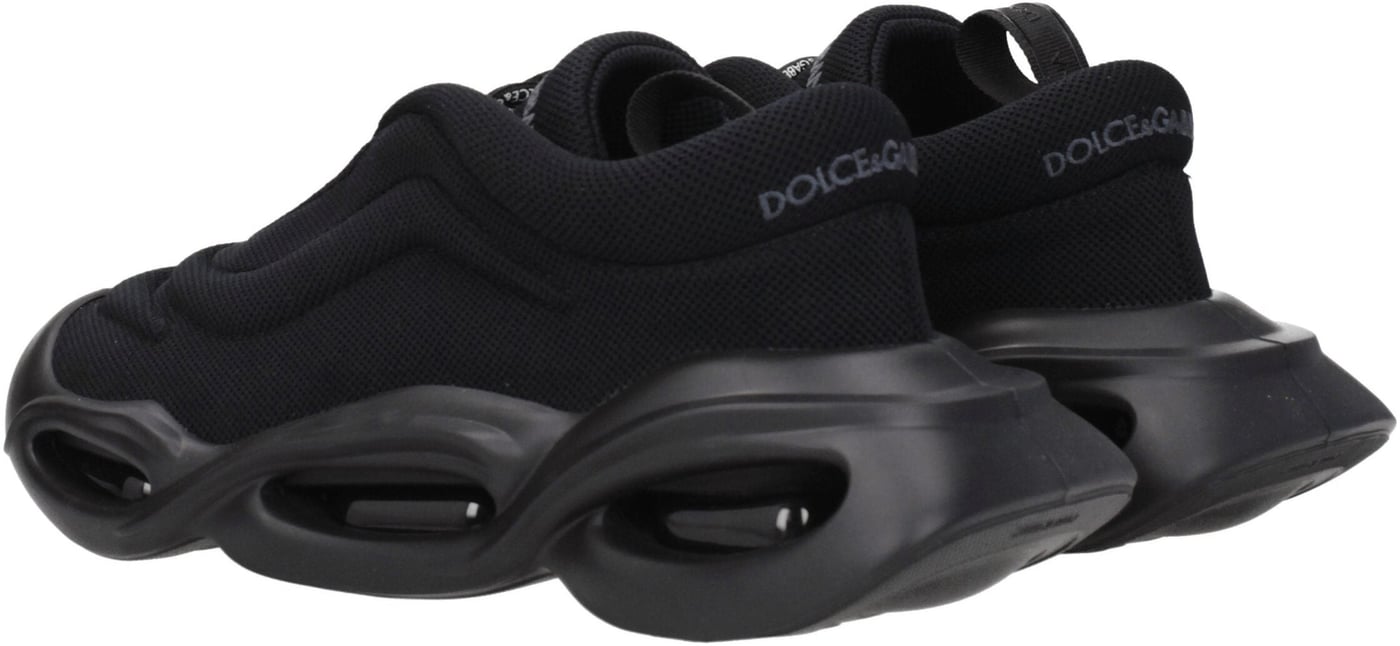 Dolce & Gabbana Black Fabric Chunky Sneakers