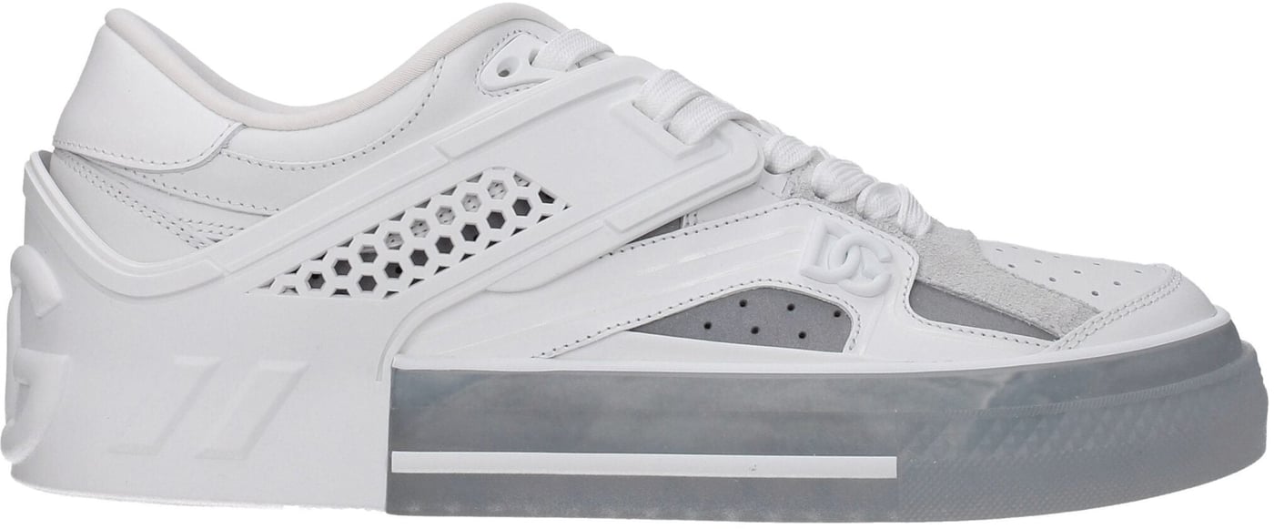 Dolce & Gabbana White Leather Low Top Sneakers