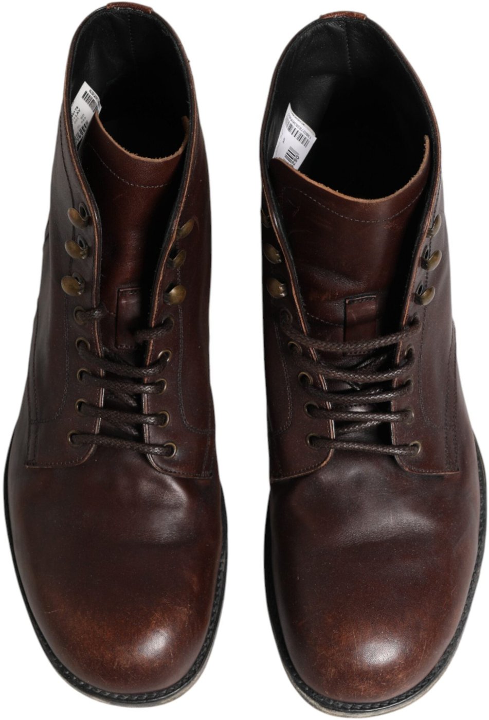 Dolce & Gabbana Brown Lace Up Short Ankle Boots Men Shoes