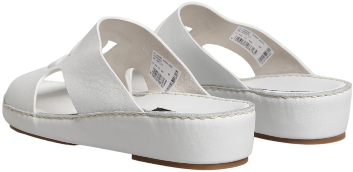 Dolce & Gabbana White DG Cutout Slides Slippers Flats Shoes