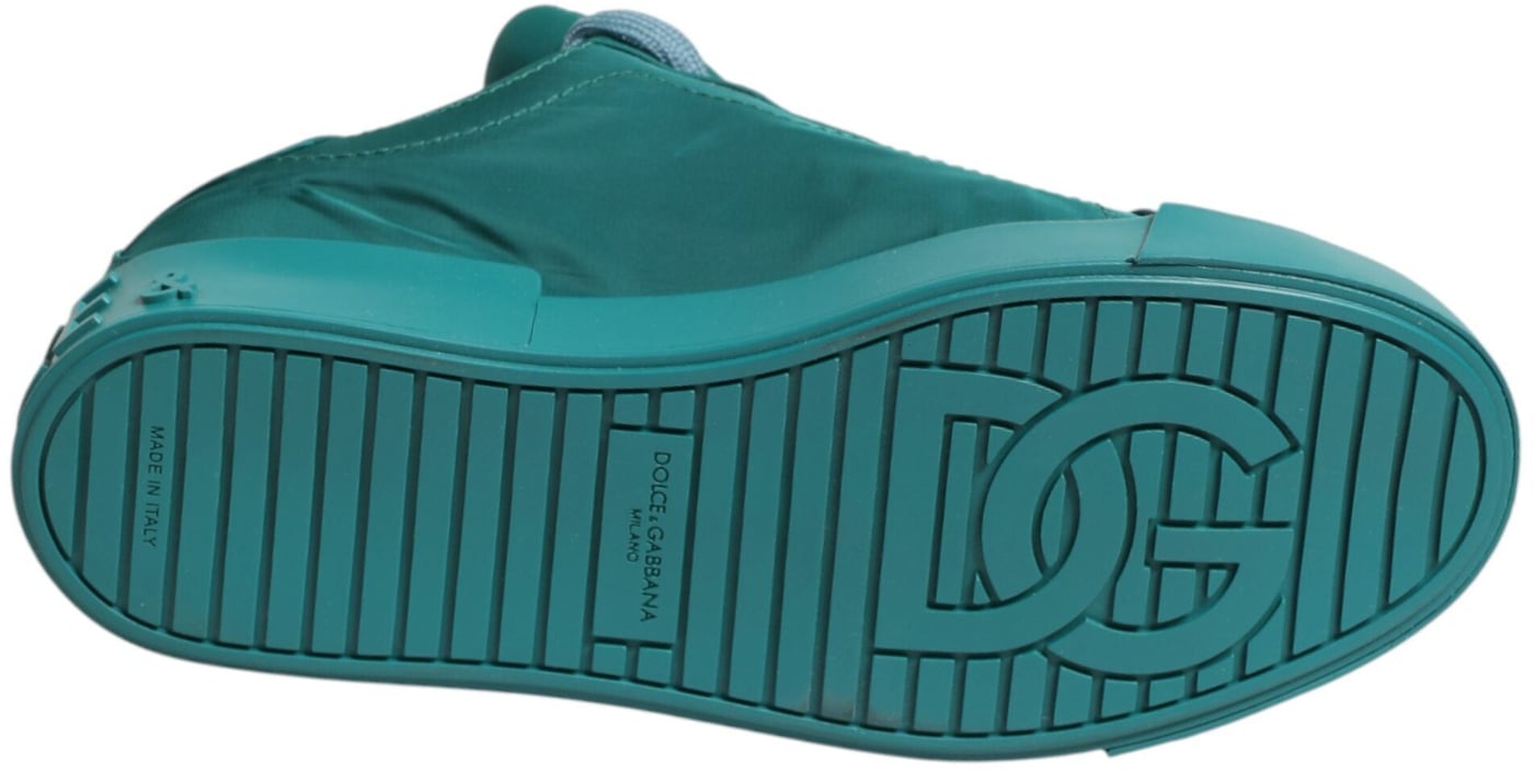 Dolce & Gabbana Teal Portofino Men Low Top Sneakers Shoes