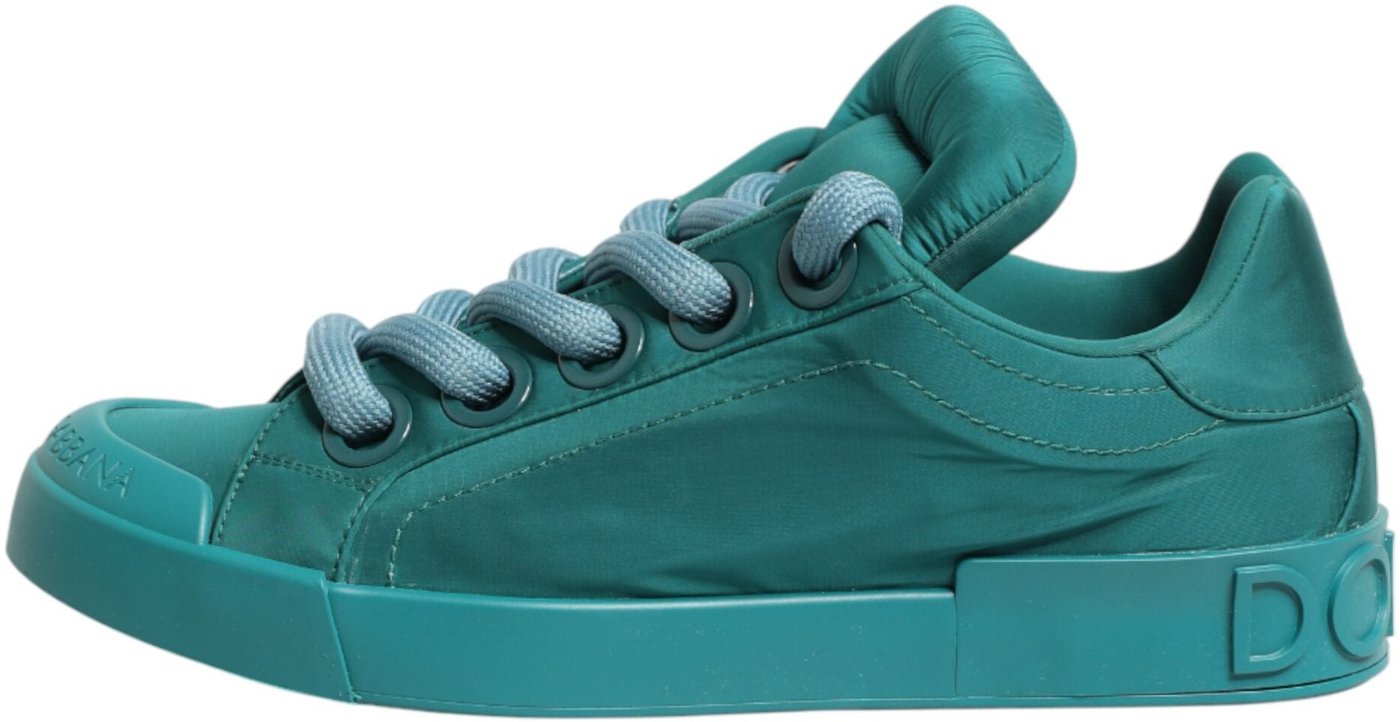 Dolce & Gabbana Teal Portofino Men Low Top Sneakers Shoes