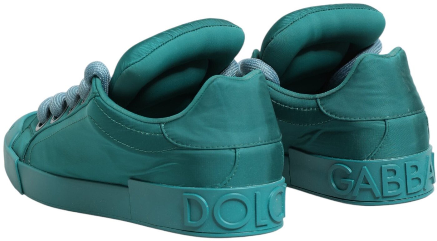 Dolce & Gabbana Teal Portofino Men Low Top Sneakers Shoes