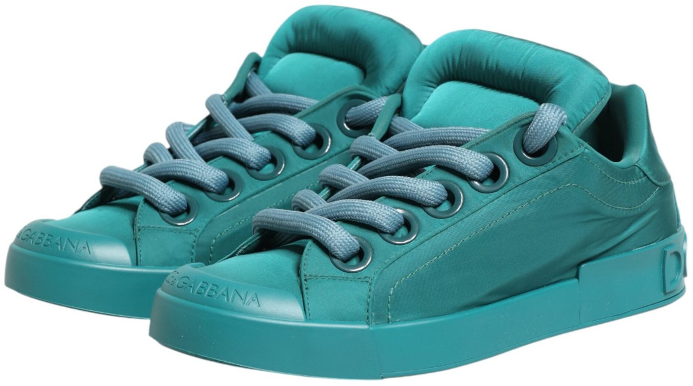 Dolce & Gabbana Teal Portofino Men Low Top Sneakers Shoes
