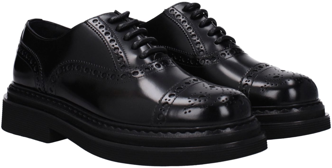 Dolce & Gabbana Black Leather Oxfords And Derbies