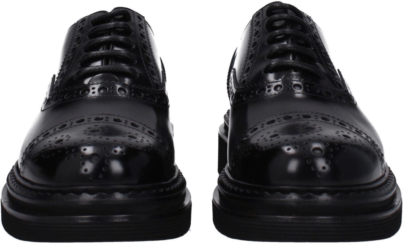 Dolce & Gabbana Black Leather Oxfords And Derbies