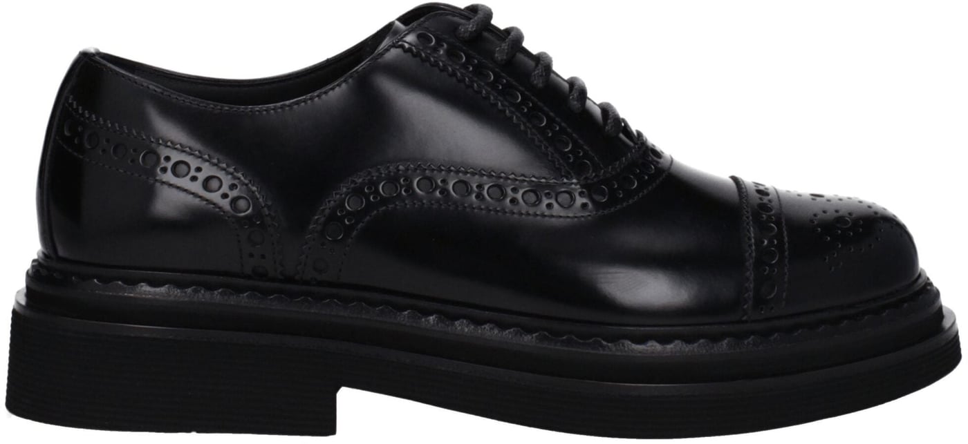 Dolce & Gabbana Black Leather Oxfords And Derbies