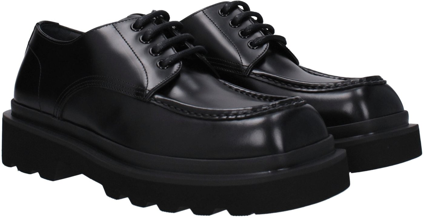 Dolce & Gabbana Black Leather Oxfords And Derbies