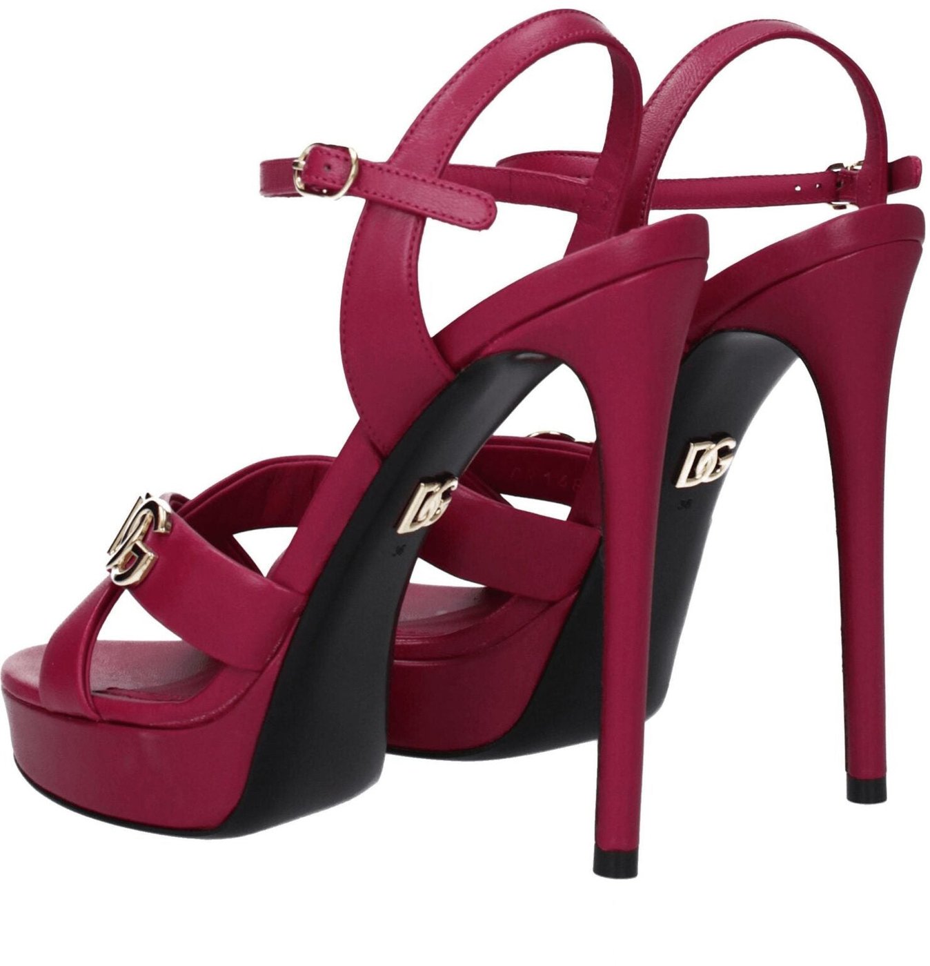 Dolce & Gabbana Pink Leather Platform Sandals
