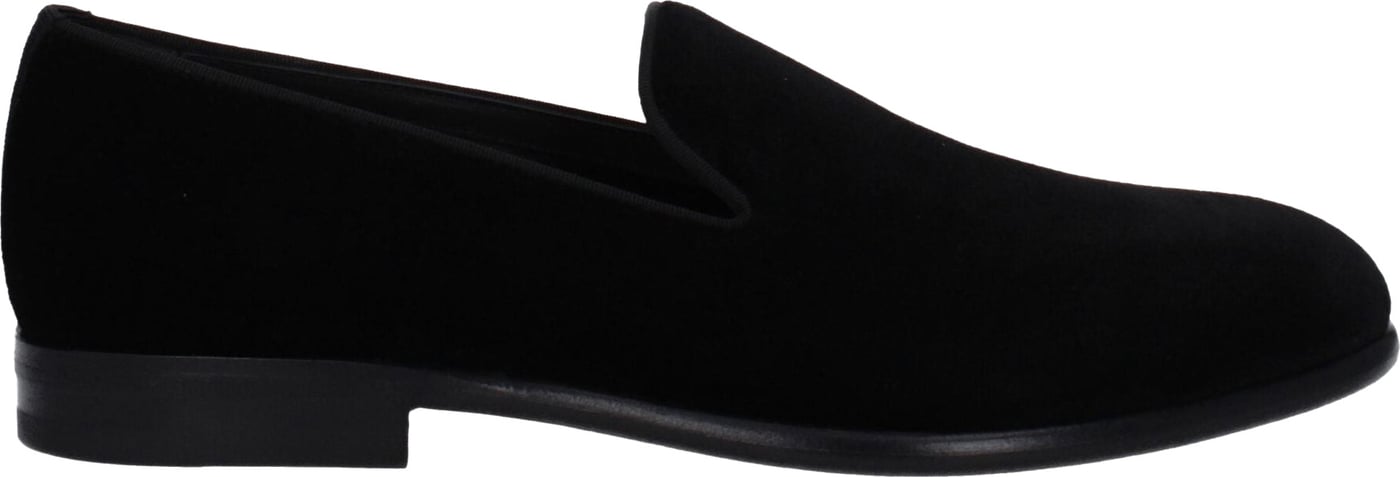 Dolce & Gabbana Black Velvet Slip-On Loafers