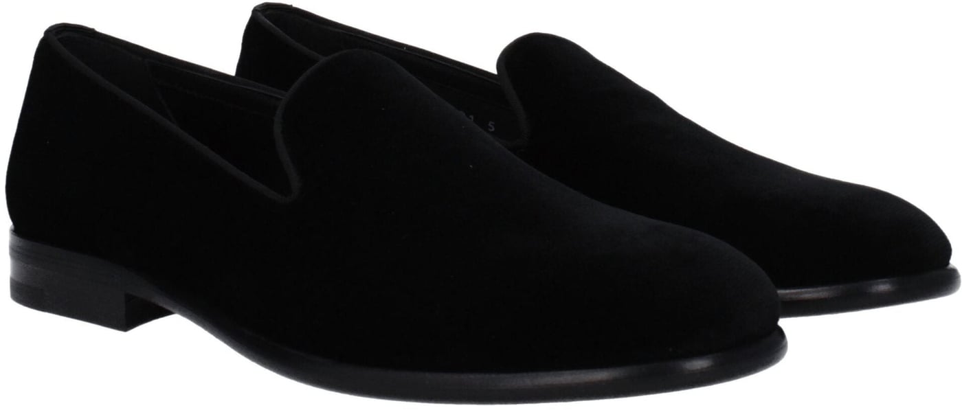 Dolce & Gabbana Black Velvet Slip-On Loafers