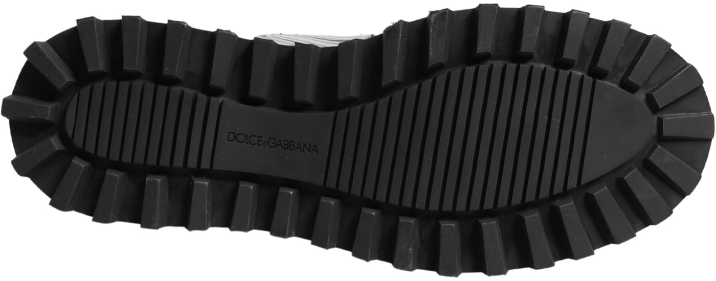 Dolce & Gabbana Gray Leather Logo Plaque Ankle Boots Shoes