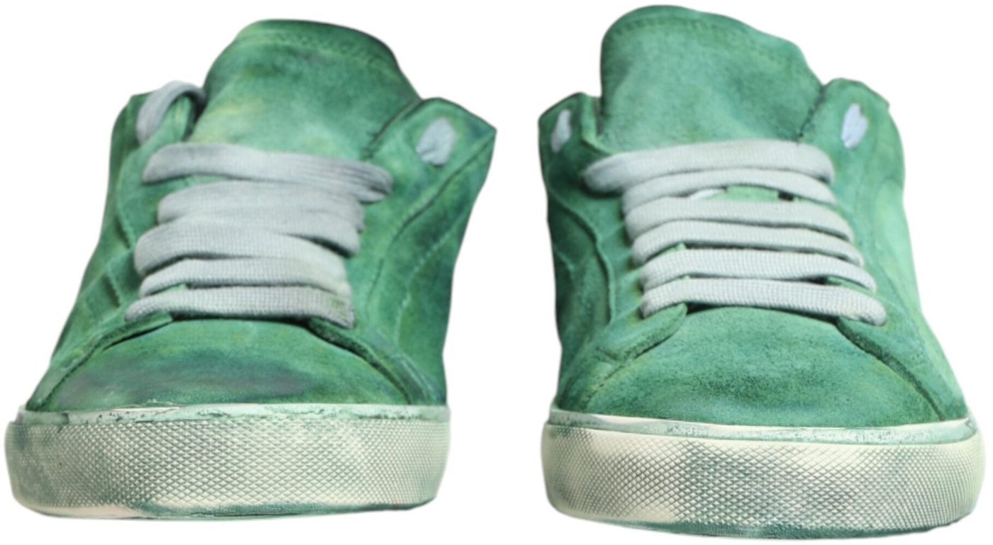 Dolce & Gabbana Green Suade DG Logo Sole Low Top Sneakers Shoes