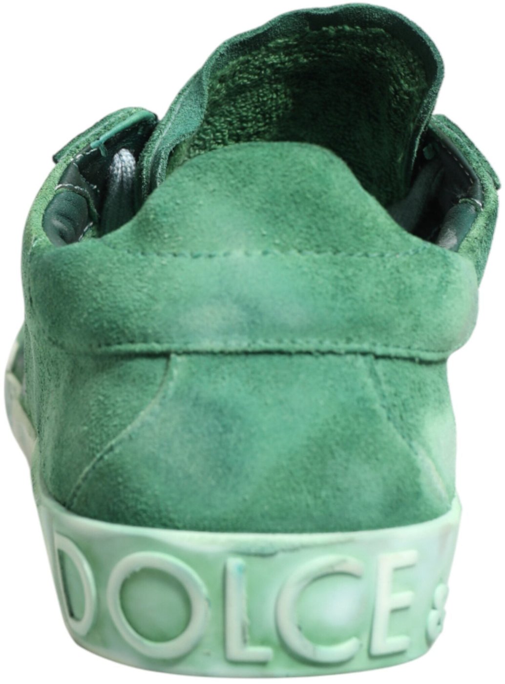Dolce & Gabbana Green Suade DG Logo Sole Low Top Sneakers Shoes
