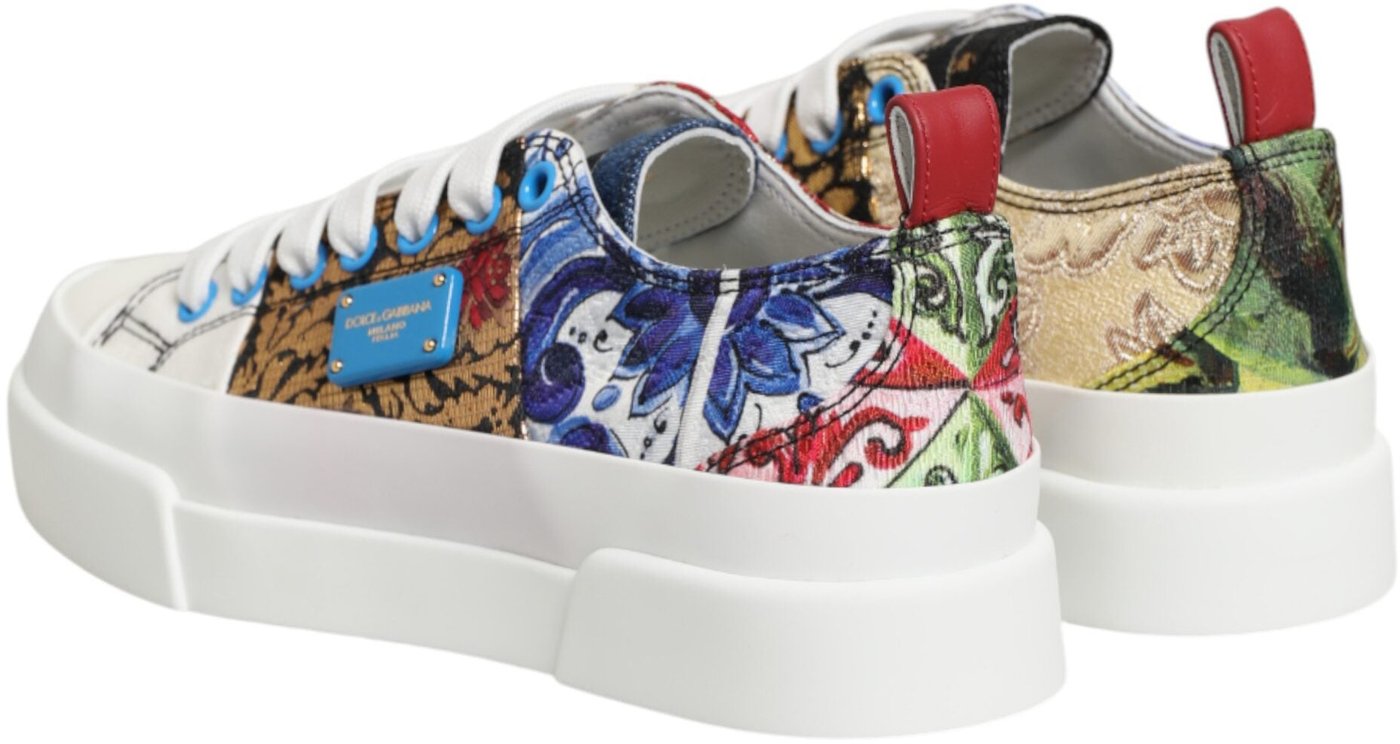 Dolce & Gabbana Multicolor Patchwork Low Top Sneakers Shoes