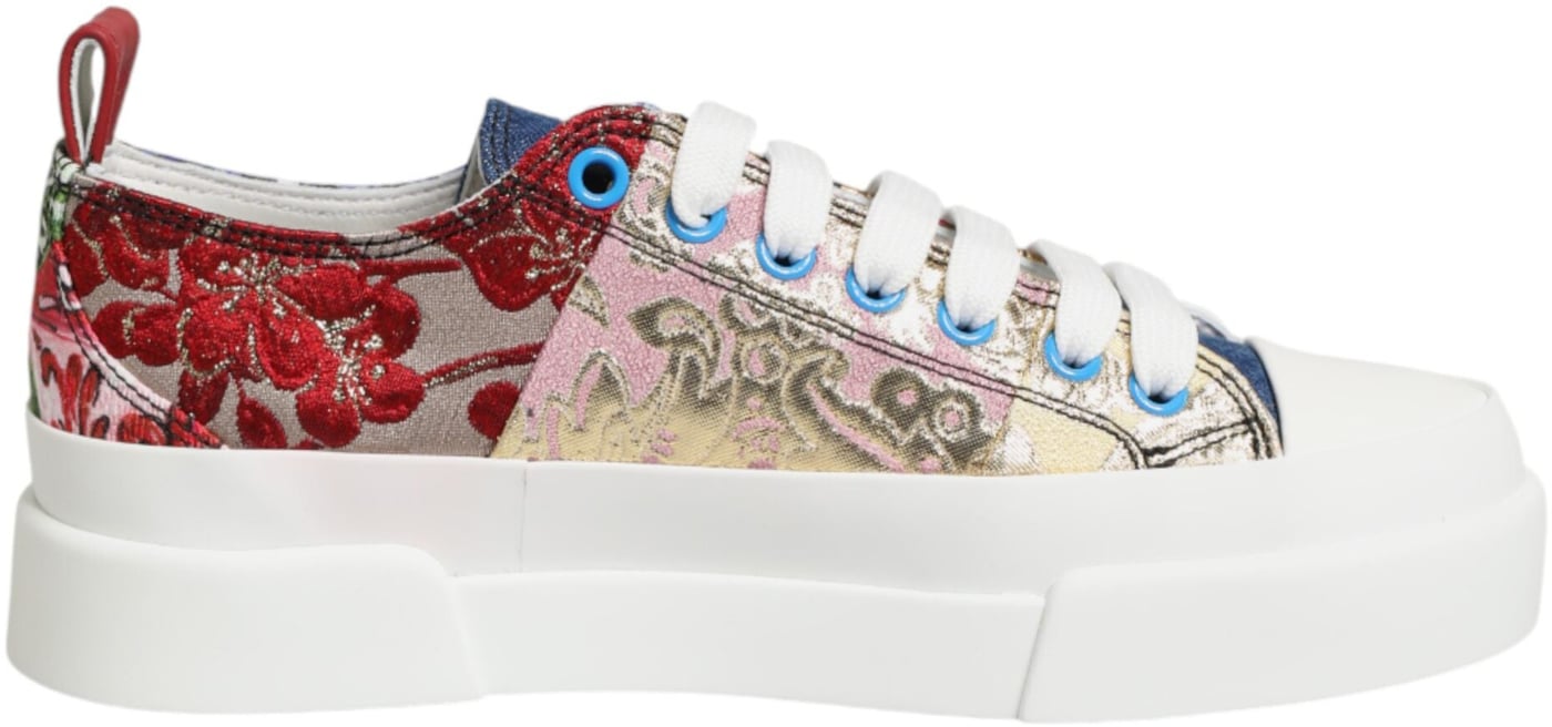 Dolce & Gabbana Multicolor Patchwork Low Top Sneakers Shoes