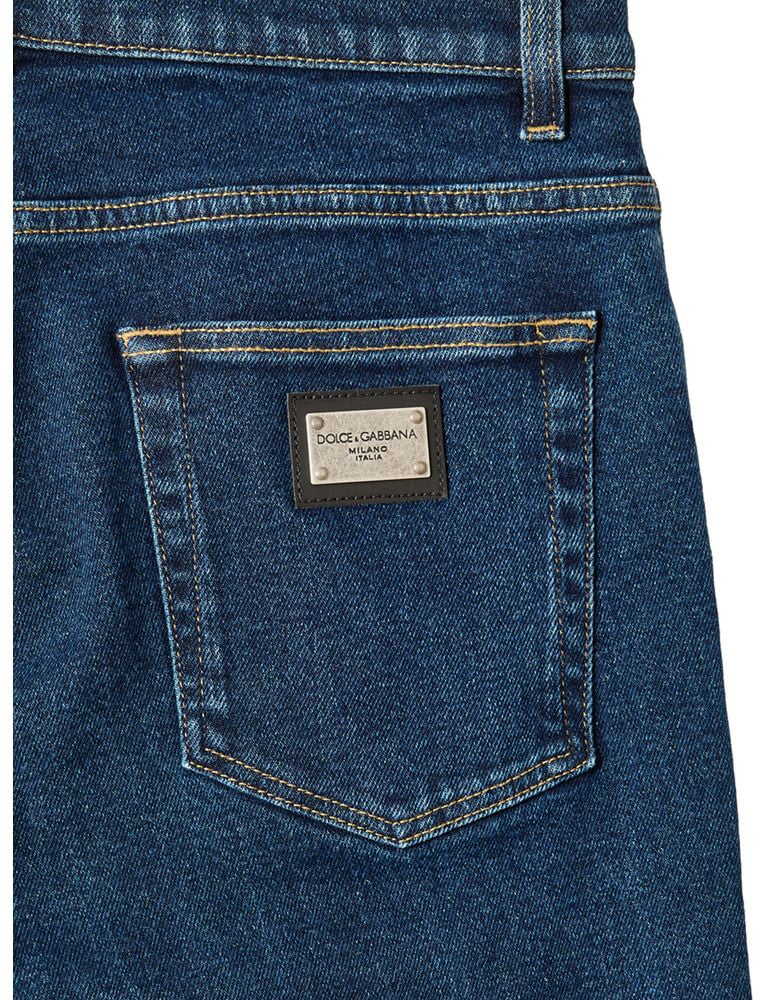 Dolce & Gabbana Blue Cotton Skinny Jeans