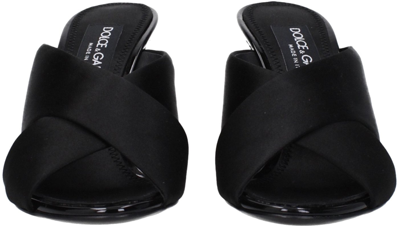 Dolce & Gabbana Black Satin Stiletto Heel Sandals