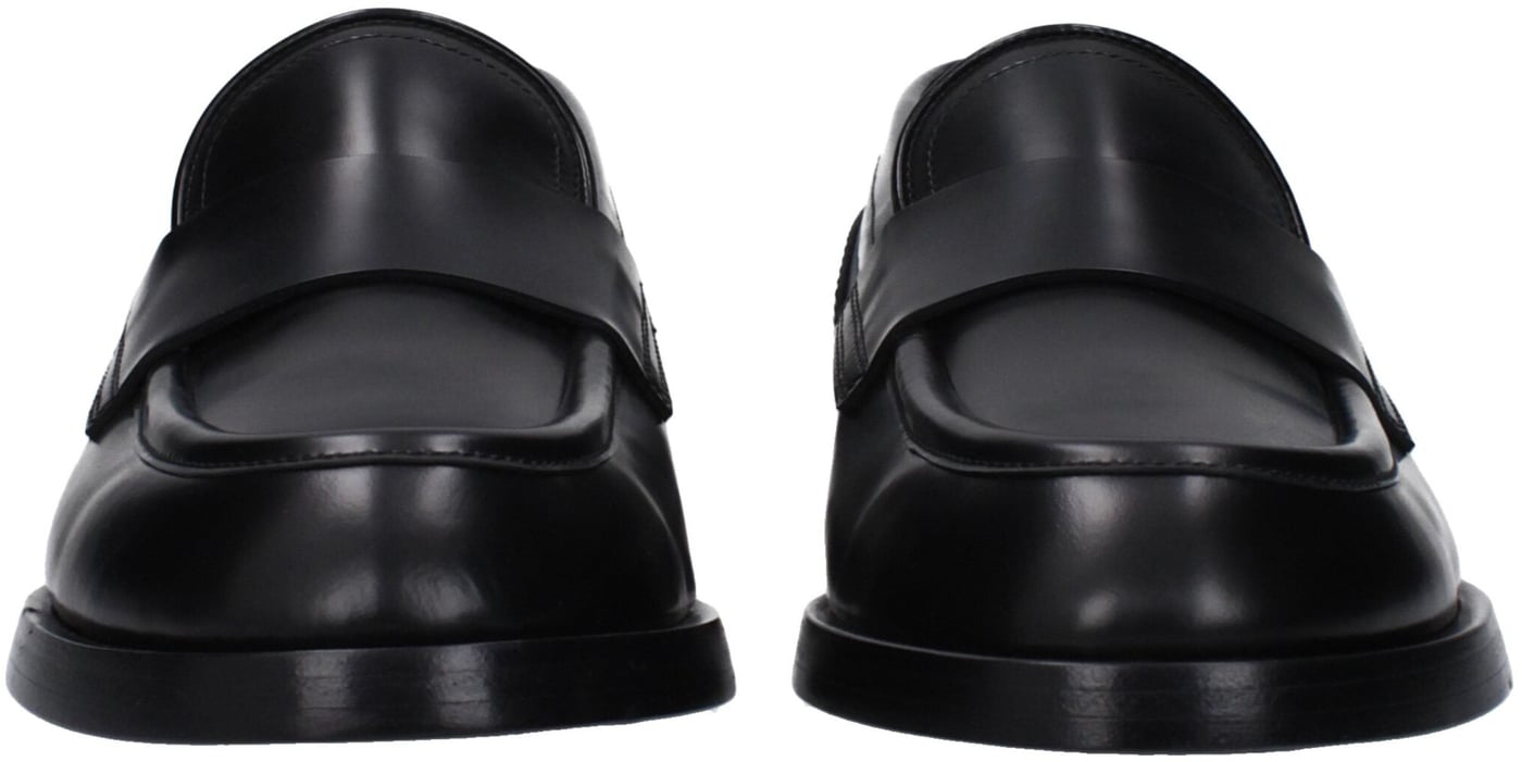 Dolce & Gabbana Black Leather Slip-On Loafers