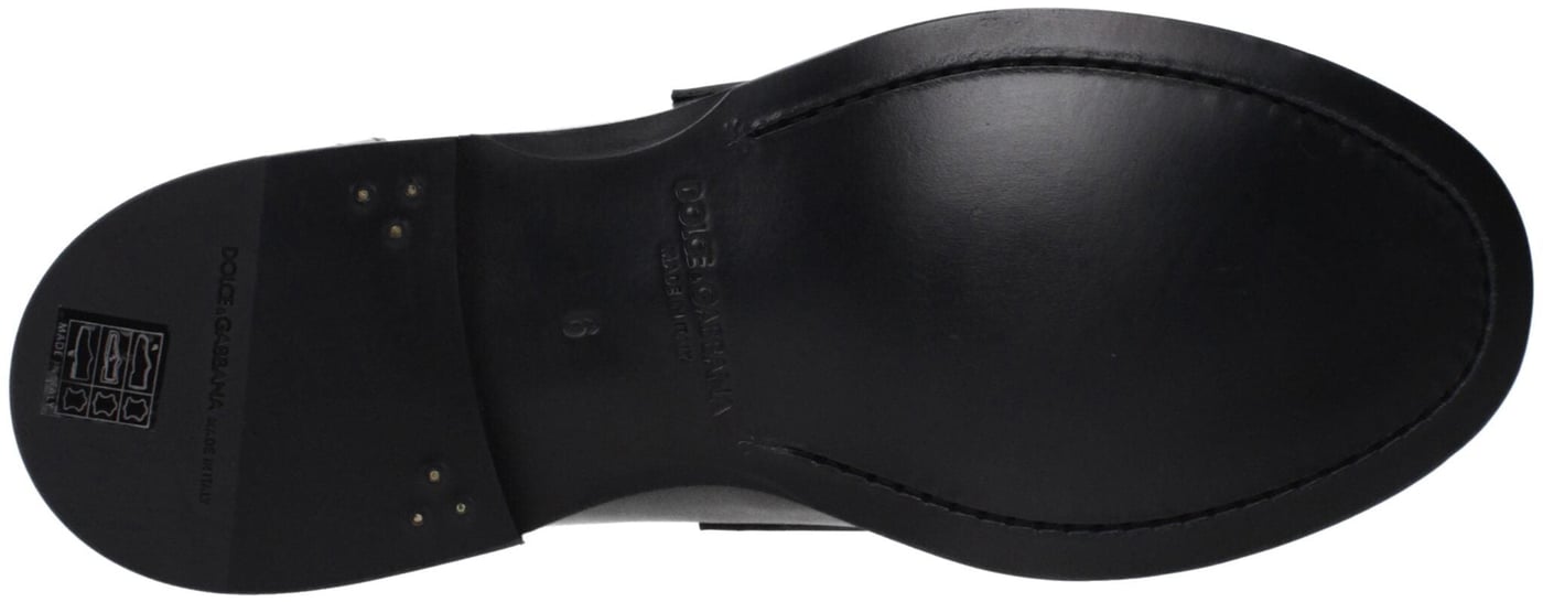 Dolce & Gabbana Black Leather Slip-On Loafers